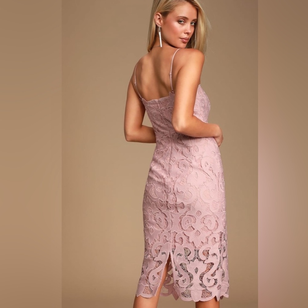 Bardot Lina Blush Lace Midi Dress - Picture 3 of 9